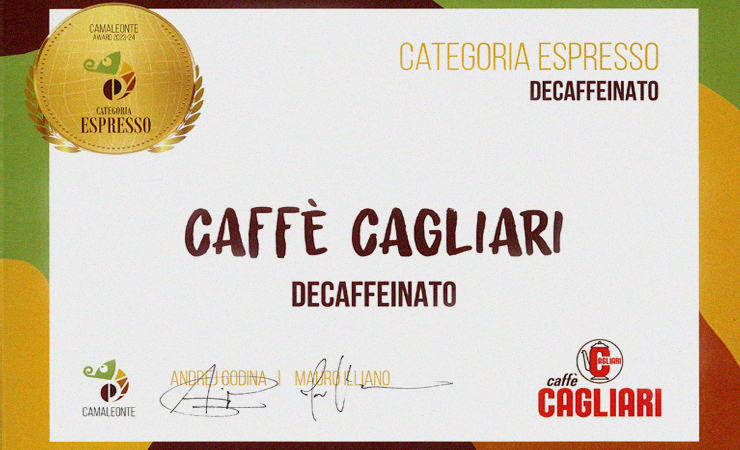 La miscela Caffè Cagliari Decaffeinato premiata ai Camaleonte Awards 2023/2024